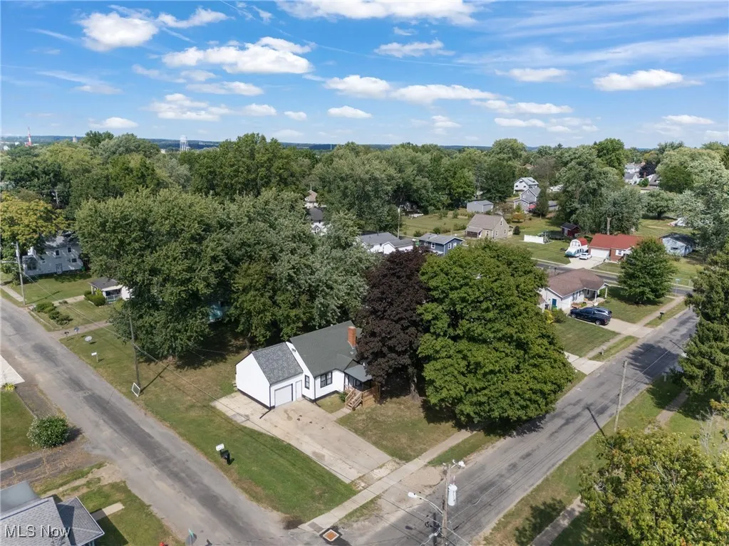 Aerial perspective of suburban area