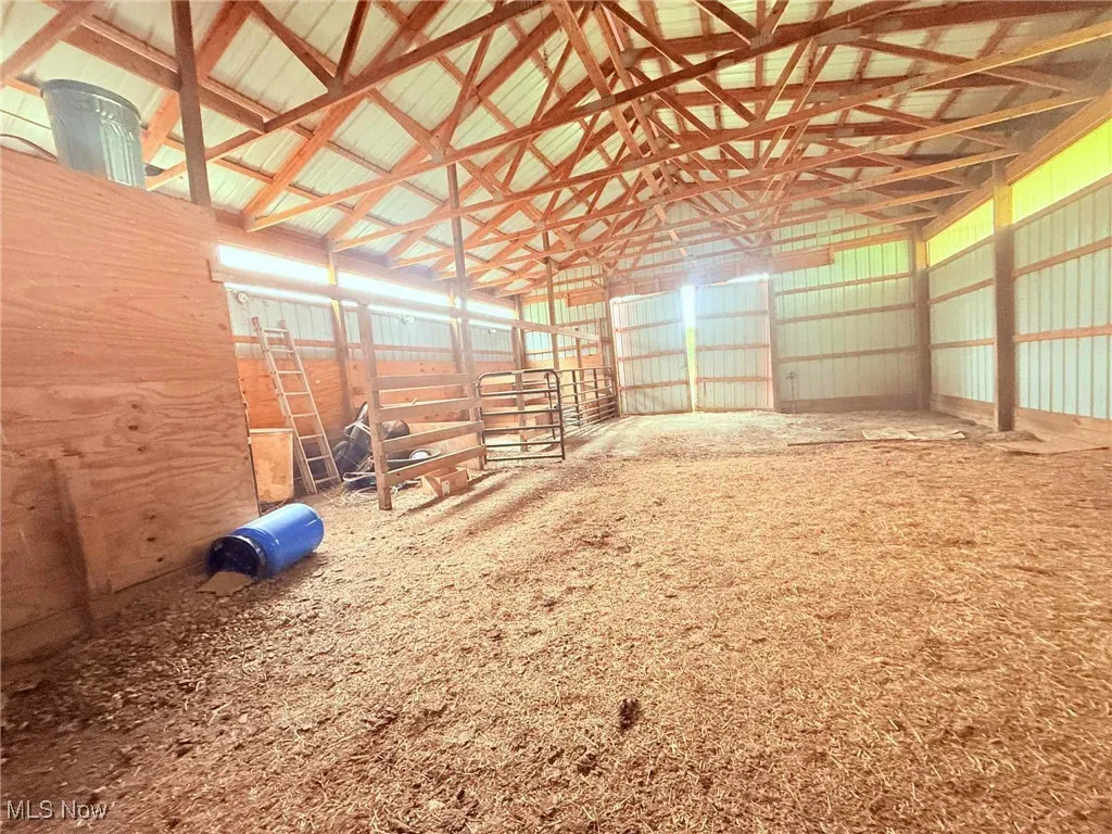 View of horse barn