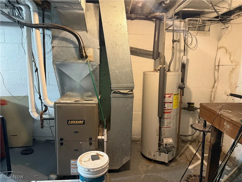 Utilities with water heater and heating unit