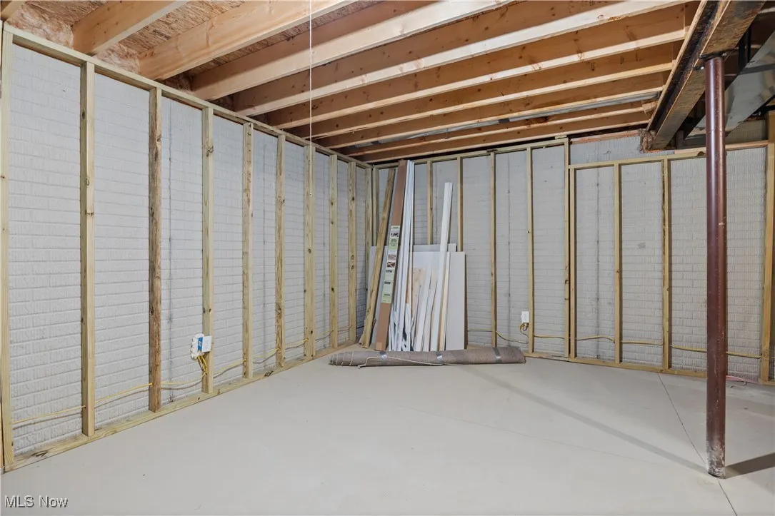 View of unfinished basement