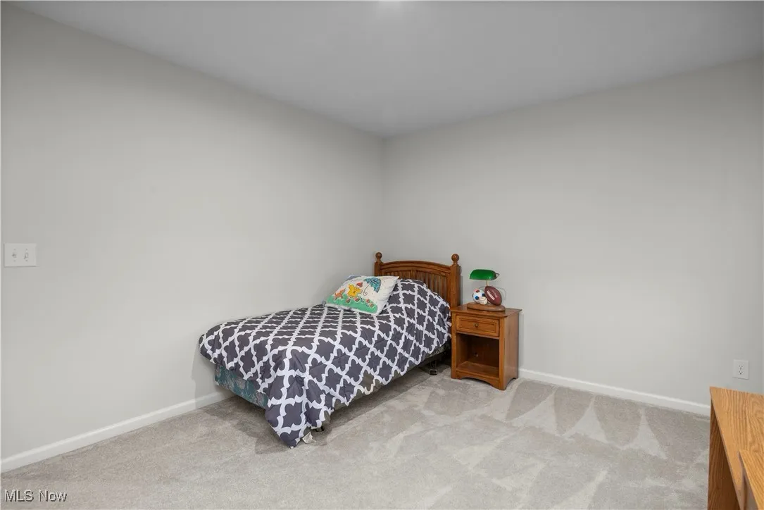 Bedroom with carpet