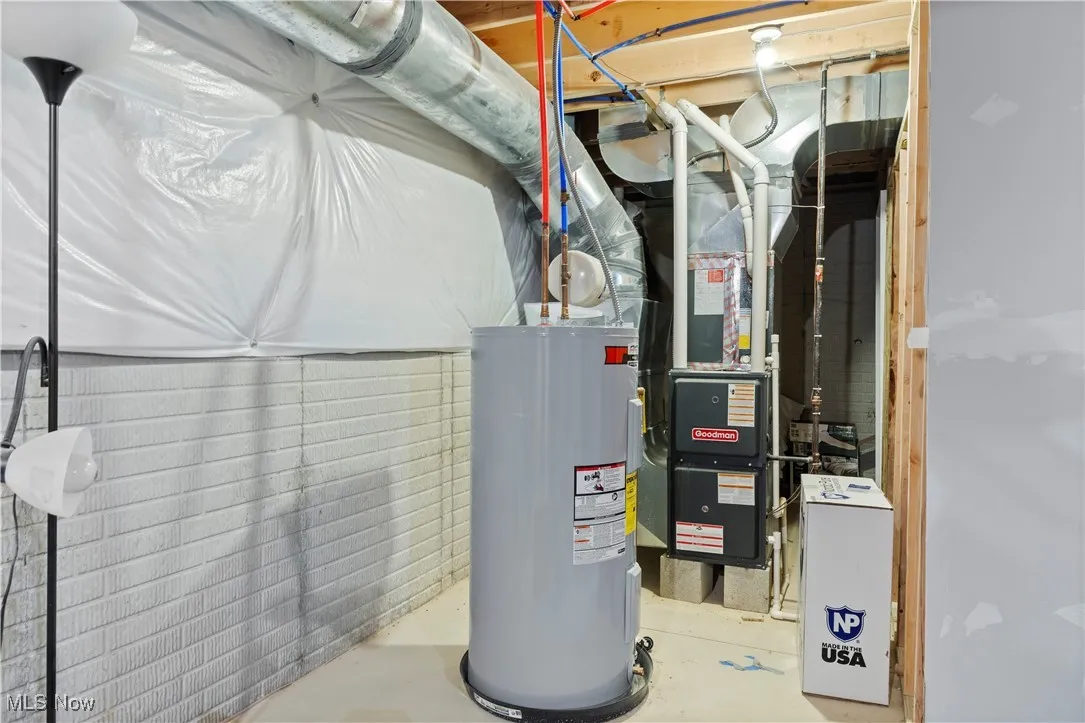 Utility room with water heater