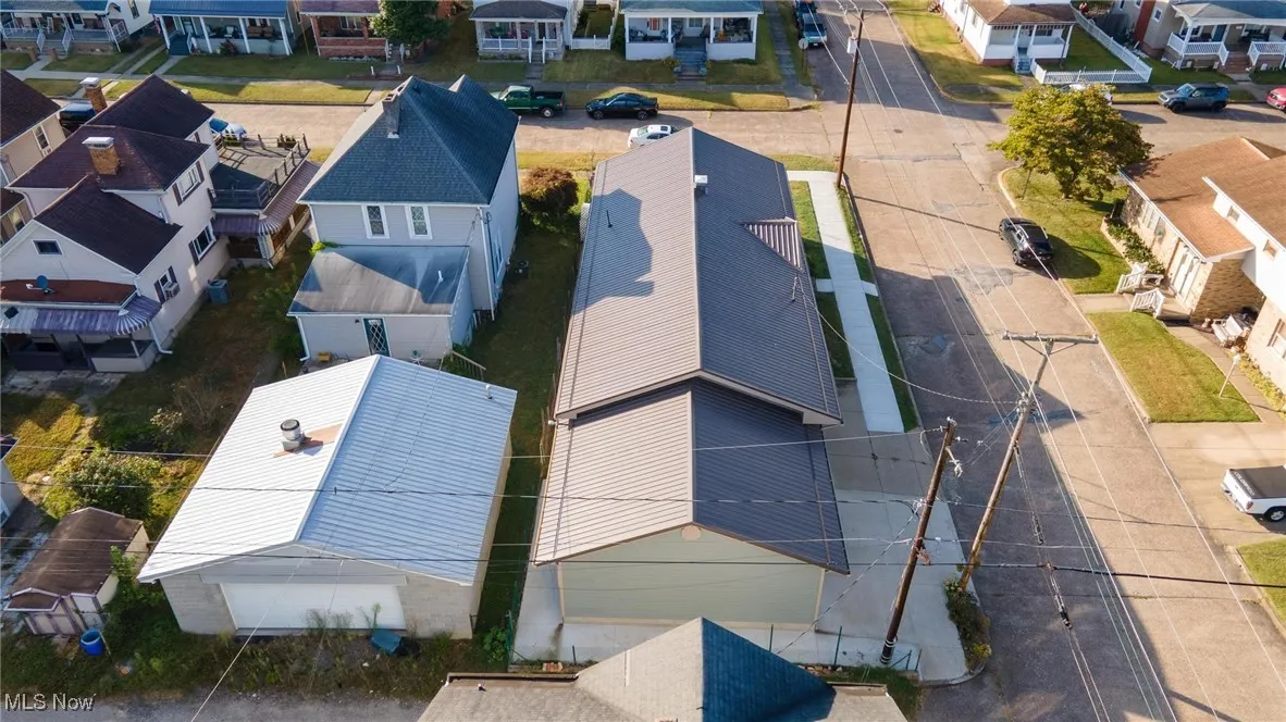 Aerial perspective of suburban area