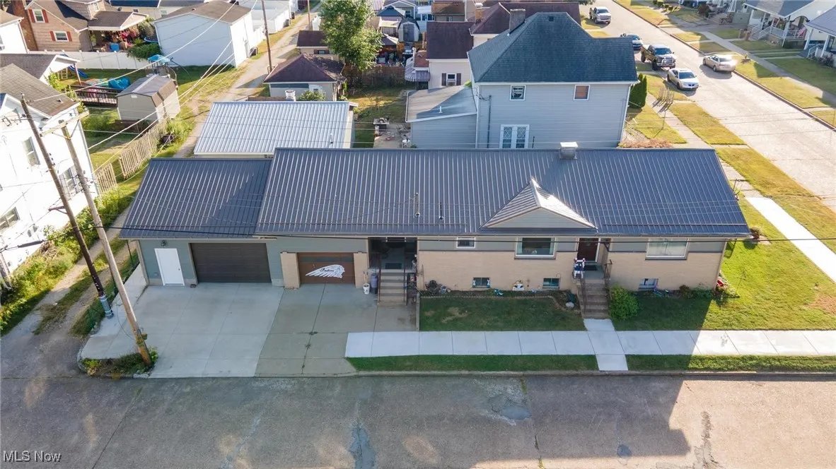 Aerial view of residential area