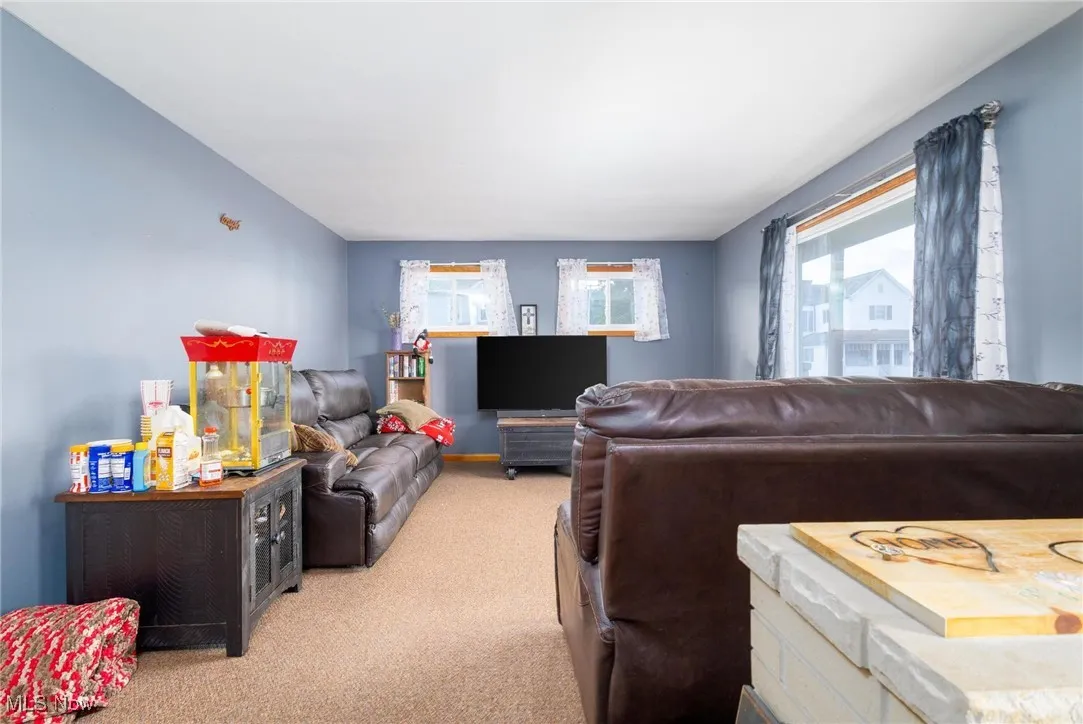 View of carpeted living area