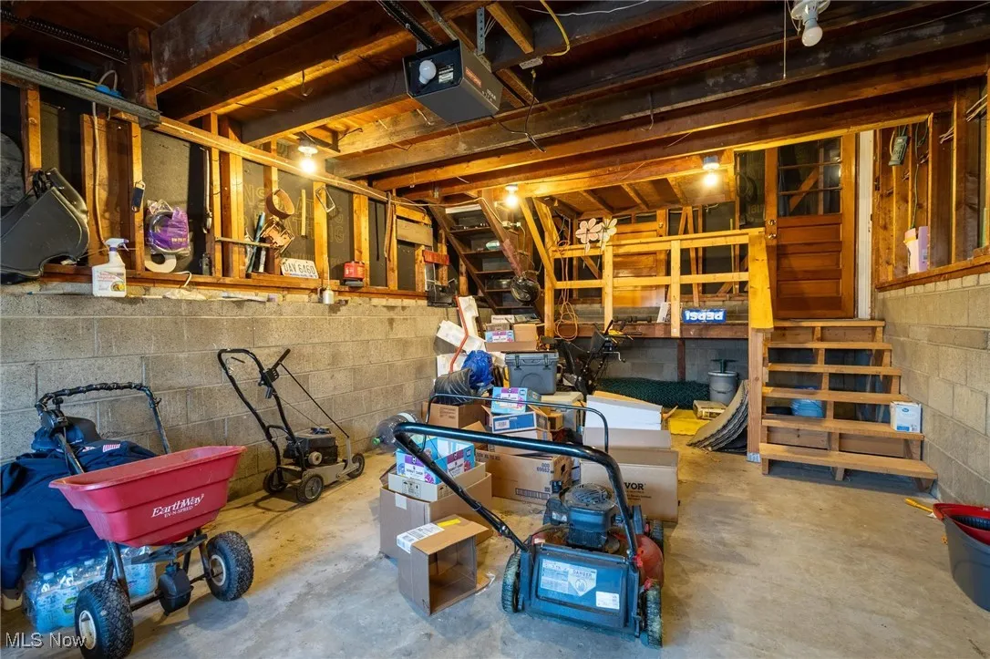 Basement with a garage