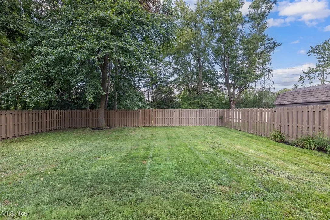 View of fenced backyard