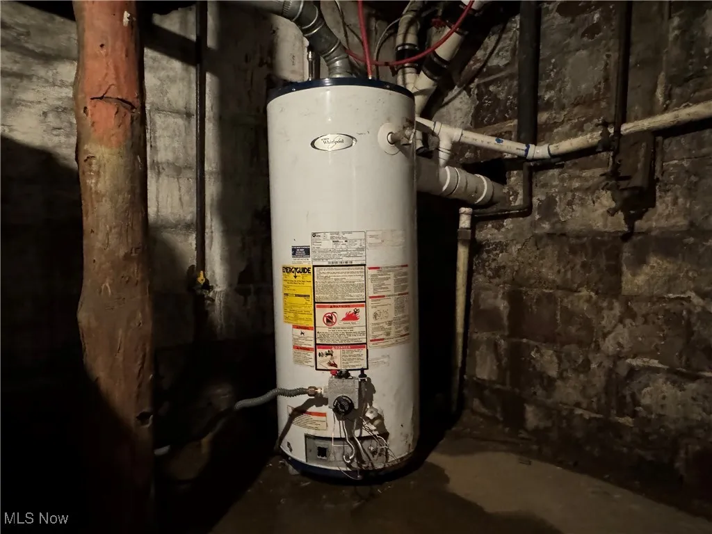 Utilities featuring gas water heater
