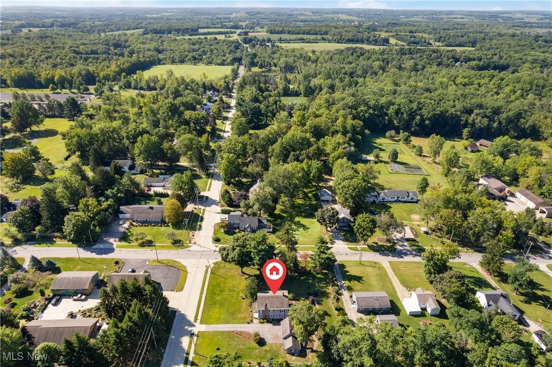 Aerial view of residential area