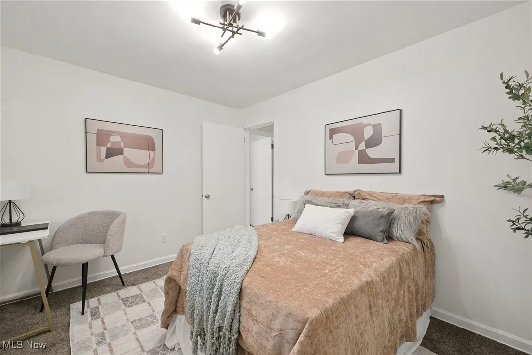 Bedroom with carpet floors