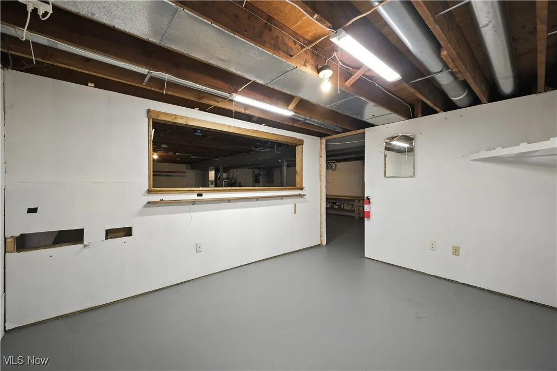View of unfinished basement