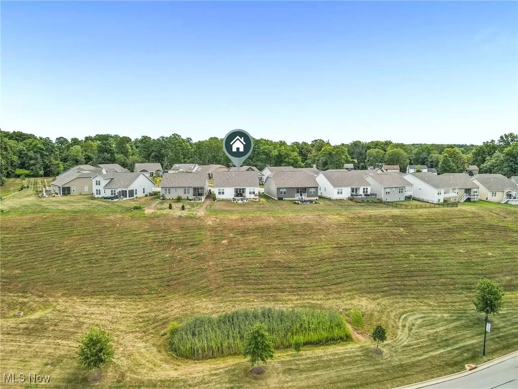 Aerial perspective of suburban area