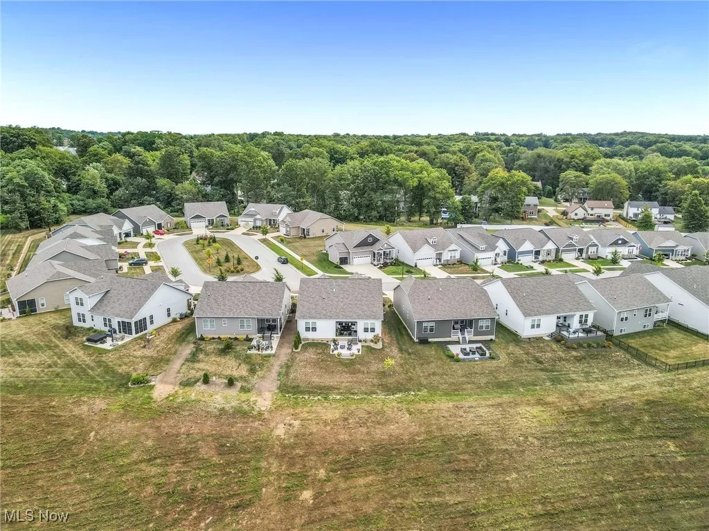 Aerial perspective of suburban area