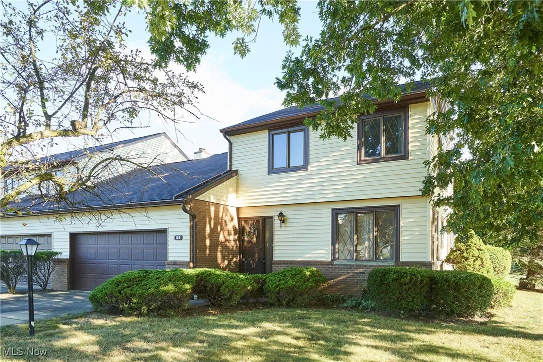 This is an end unit condo with views of the lake