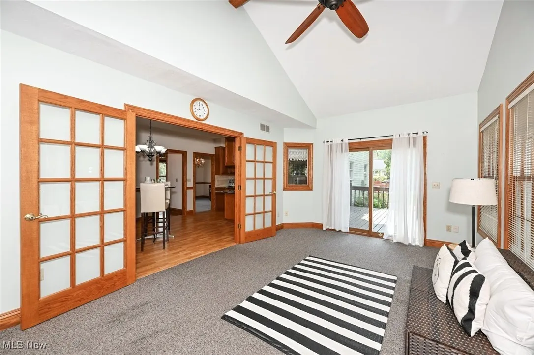 *SUNROOM W/VAULTED CEILING, FRENCH DOORS TO CLOSE IT OFF, 6 WINDOWS AND SLIDER TO THE BACK DECK AND YARD. CEILING FAN W/REMOTE ON WALL ~