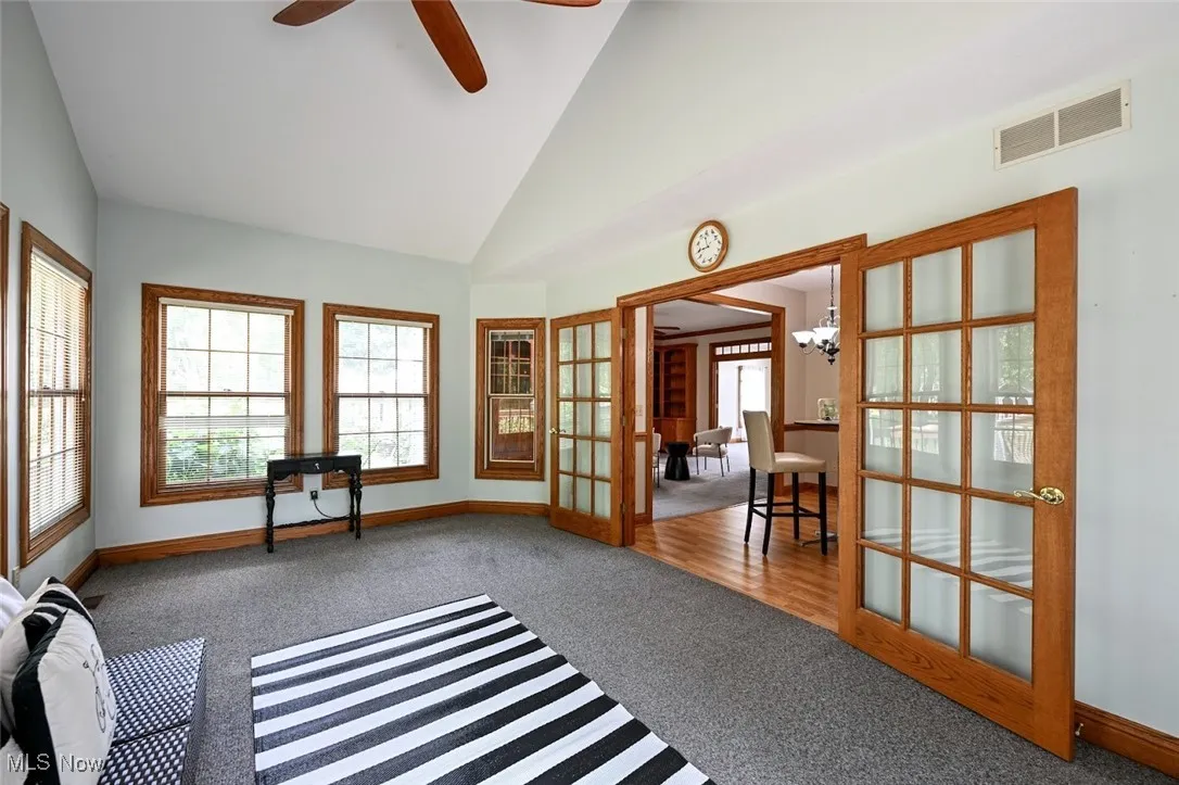 *SUNROOM W/VAULTED CEILING, FAN, CARPET, FRENCH DOORS, WINDOWS - SO PRETTY! ~