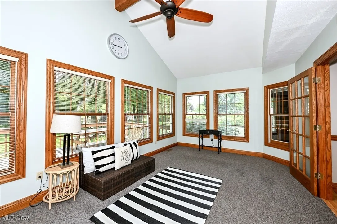 *SUNROOM W/VAULTED CEILING, FRENCH DOORS TO CLOSE IT OFF, 6 WINDOWS AND SLIDER TO THE BACK DECK AND YARD. CEILING FAN W/REMOTE ON WALL ~