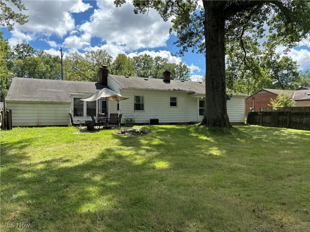 Back of house with a chimney