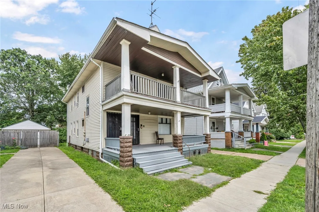 View of front of house with covered porch