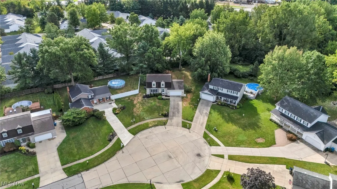 Aerial perspective of suburban area