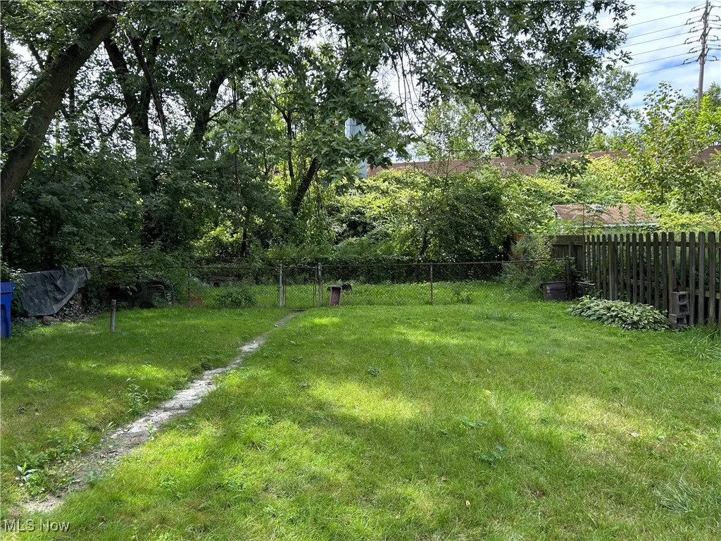 fenced backyard