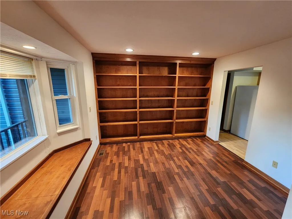 Library with built-in book shelves