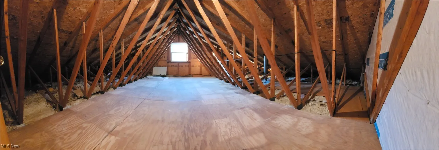 View of unfinished walk in attic