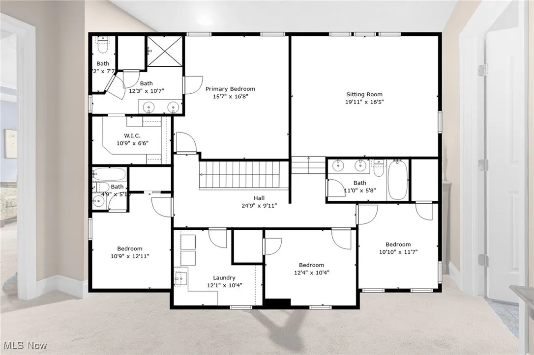 Floor plan for the upstairs