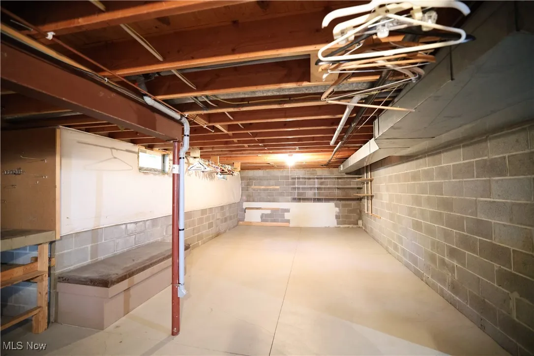 View of unfinished below grade area