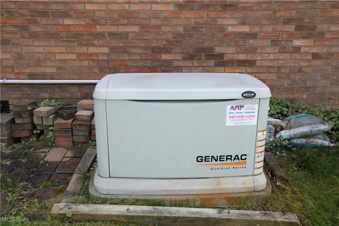 Exterior view of whole house generator
