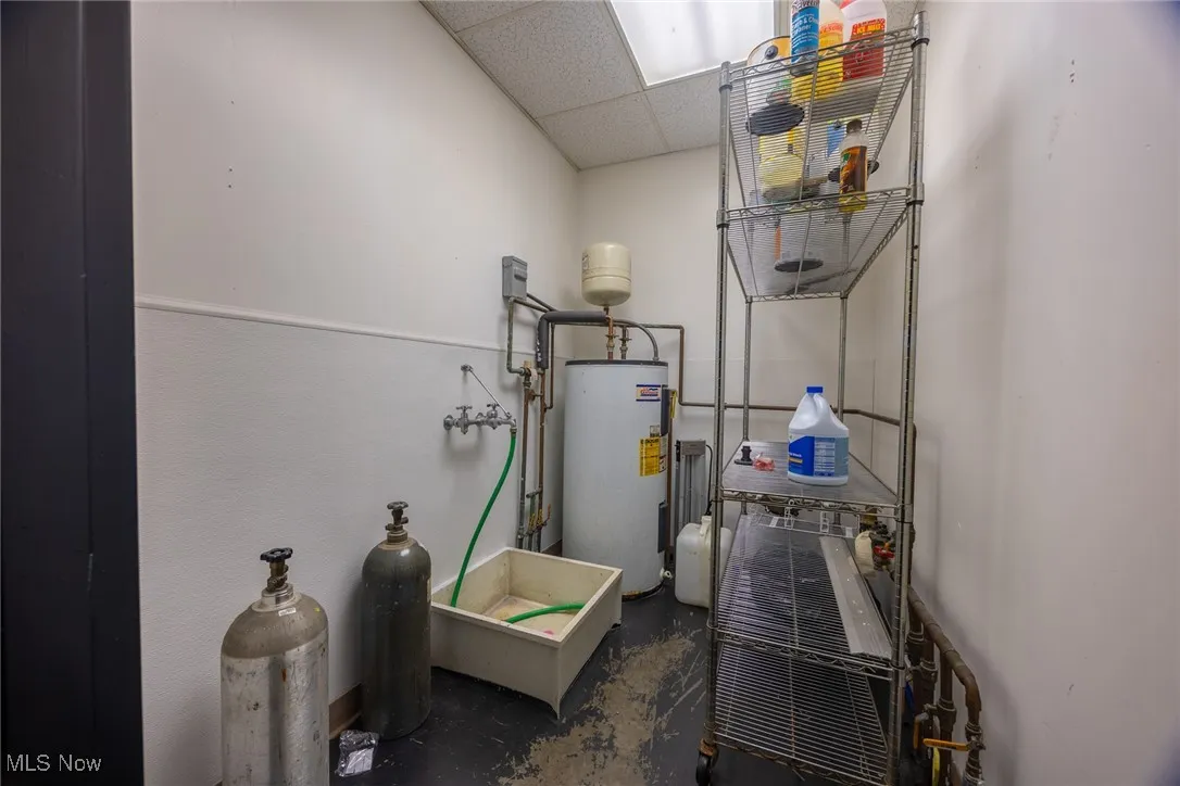 Utility room with water heater