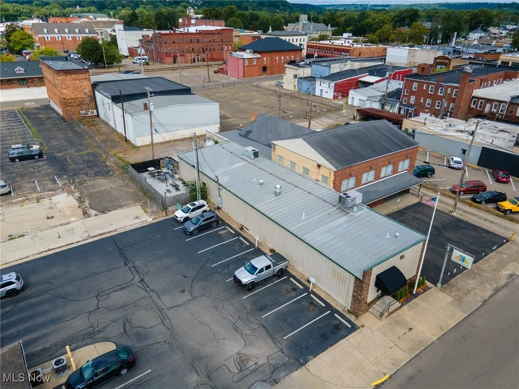 Aerial view of industrial structures