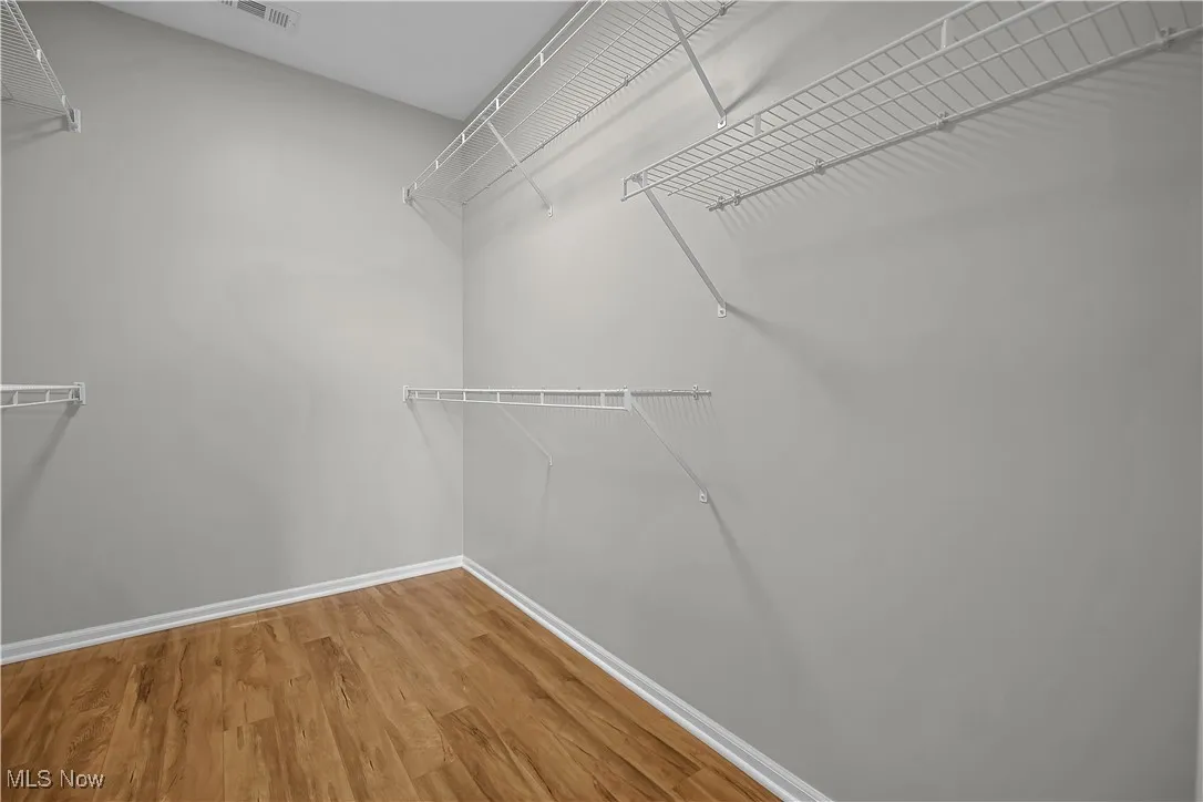 Spacious closet with wood finished floors