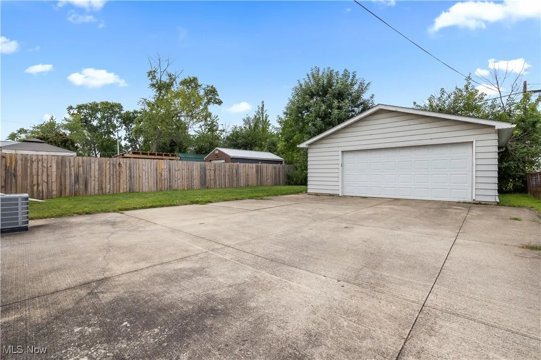 View of detached garage