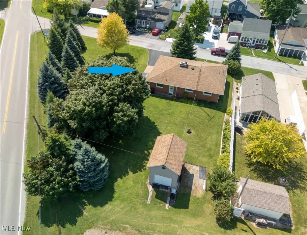 Aerial view of residential area