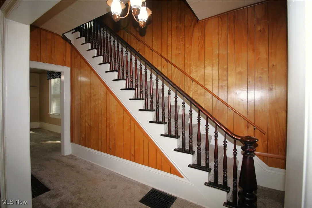 Beautiful banister when walking in front foor.