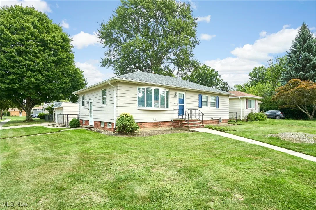 View of front of home with a front yard