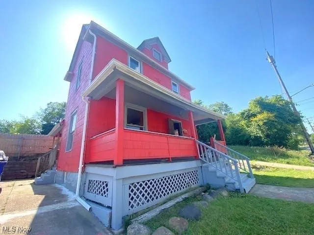 View of front of home with covered porch
