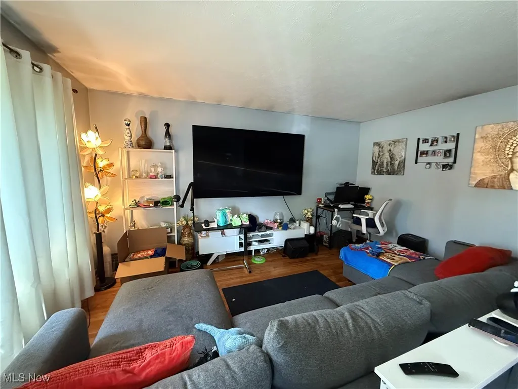 Living area featuring wood finished floors