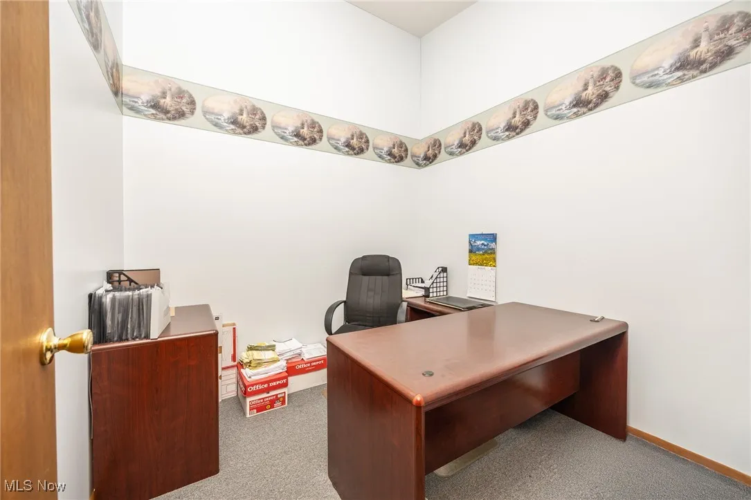 Home office with carpet