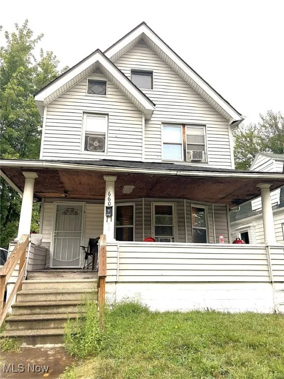 View of front of home with a porch