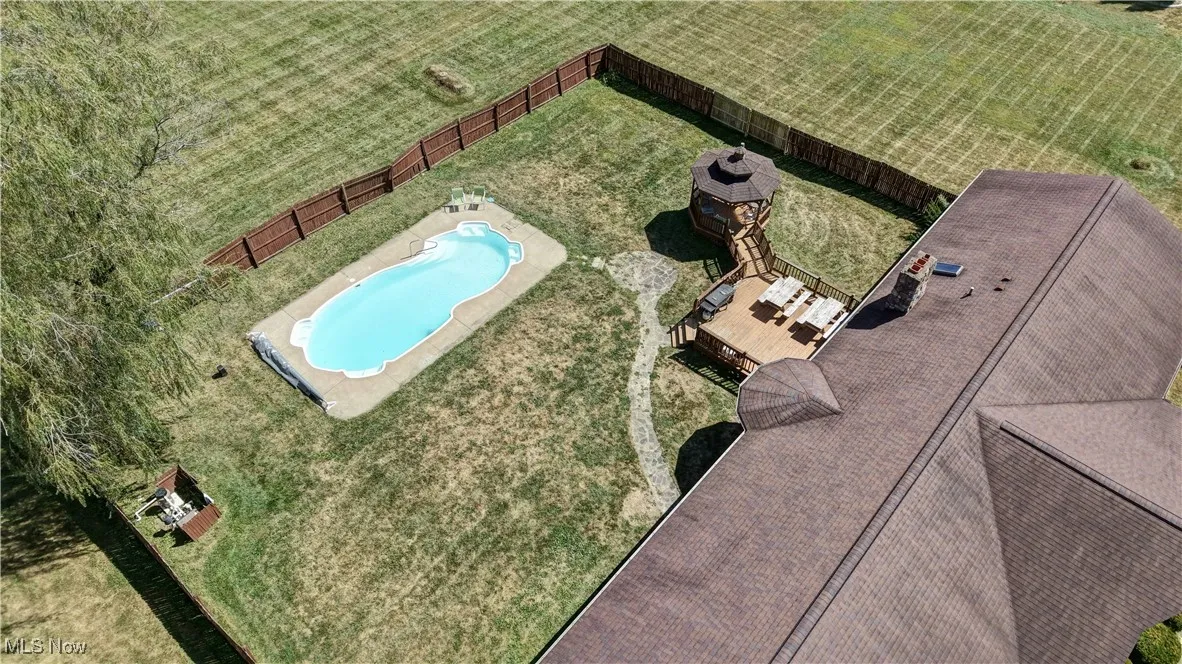 Aerial view of a pool area