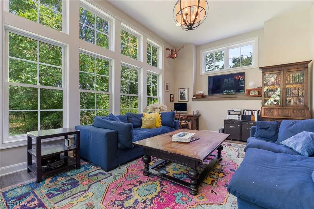 The morning room with pretty views from the large windows.