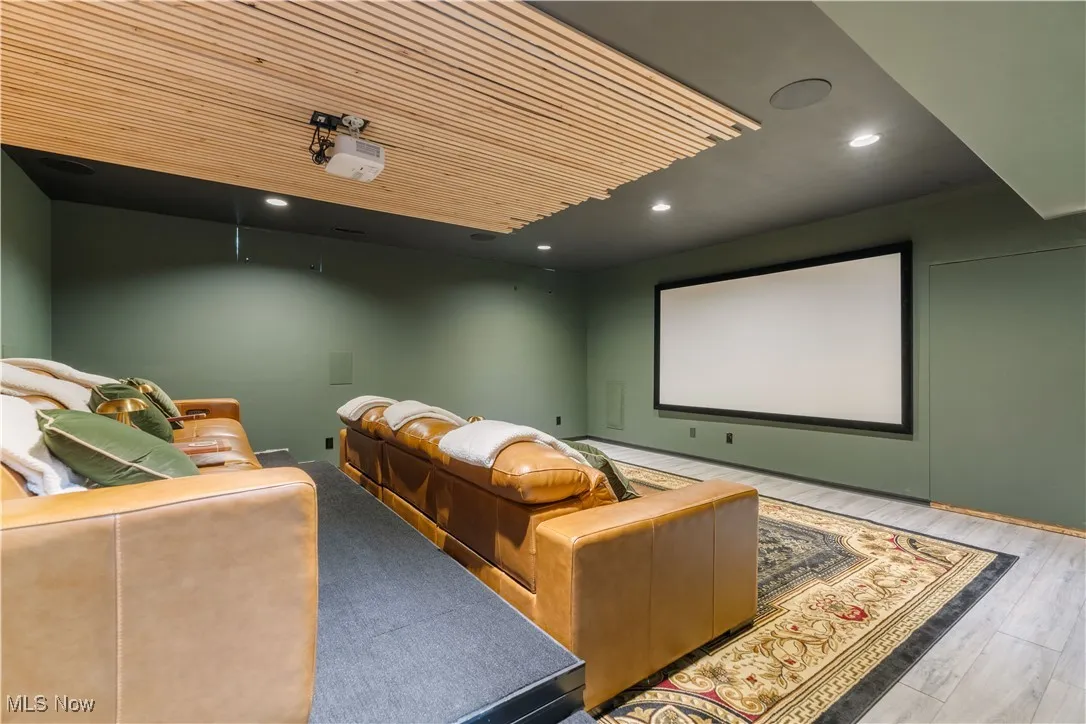 Home theater room in the lower level.