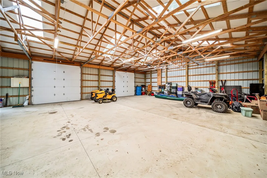 Garage with metal wall