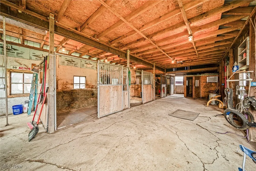 View of horse barn