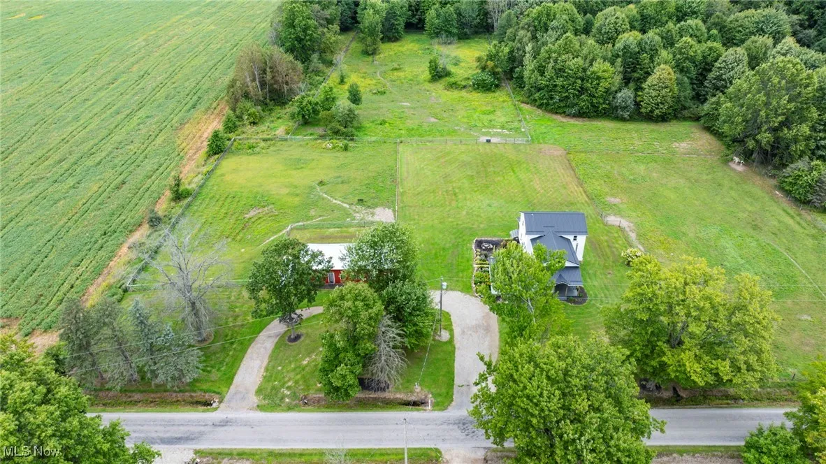 Overview of rural landscape with a pastoral area