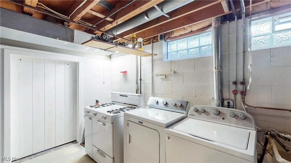 LL / Basement laundry area - includes washer, dryer & freezer*Block windows
*Gas stove is being / has been removed*