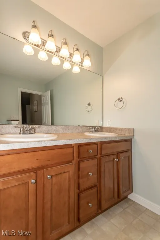 Full bathroom featuring double vanity
