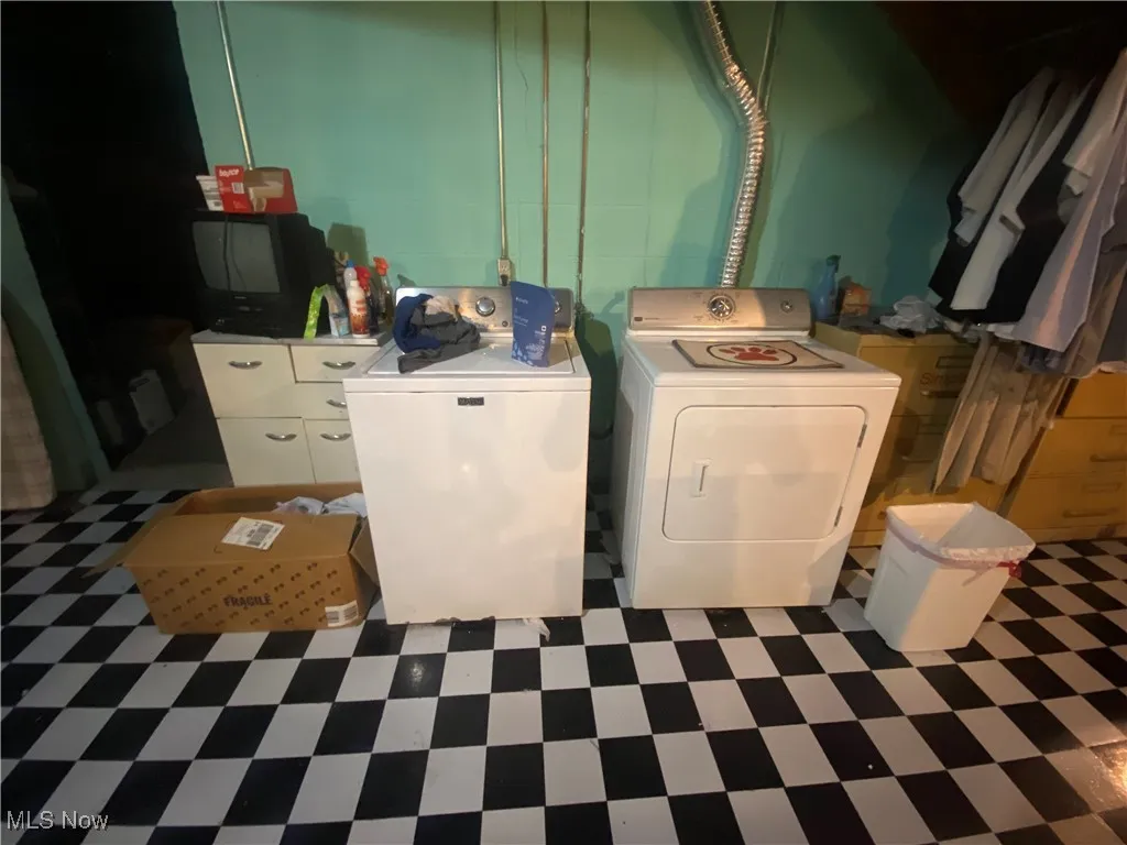 Laundry area in lower level